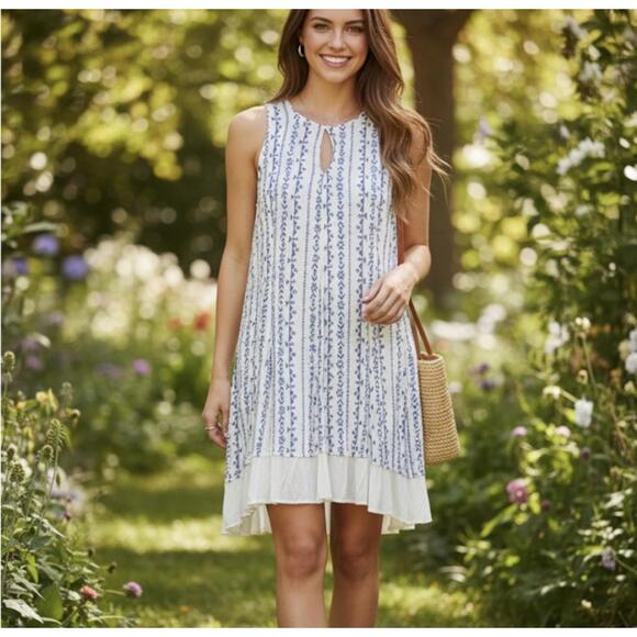 Altar'd State Dresses & Skirts - Altar’d State Women's cottagecore Casual Dress Blue Leaf